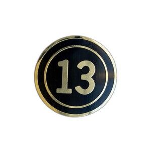Thirteenth Floor Hard Enamel Pin | Elevator Button, Lucky Number 13